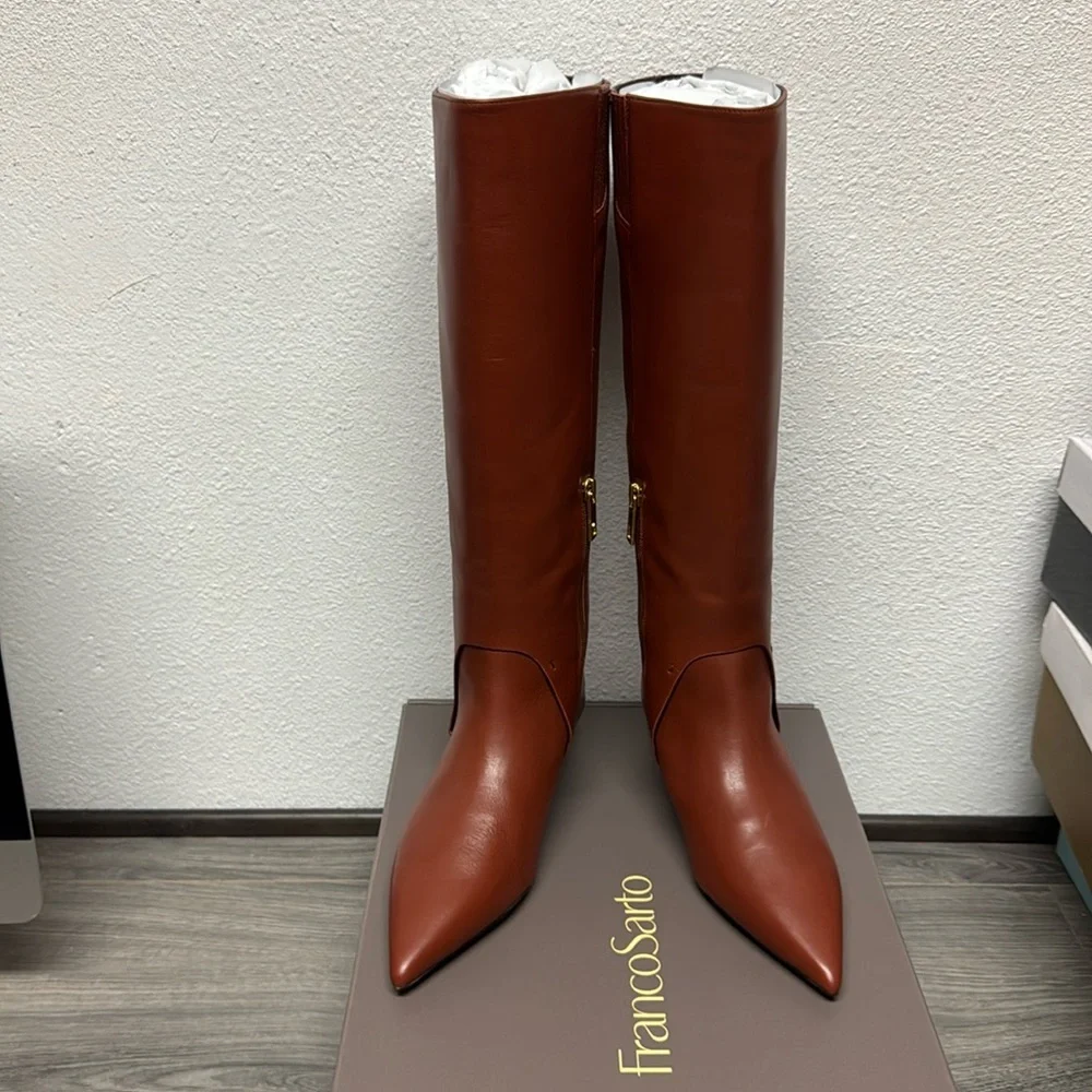 Franco Sarto Martin Knee High Boot In Acorn Brown Leather_4